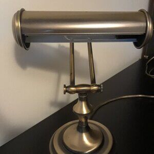 Vintage Brass Banker's Desk Lamp